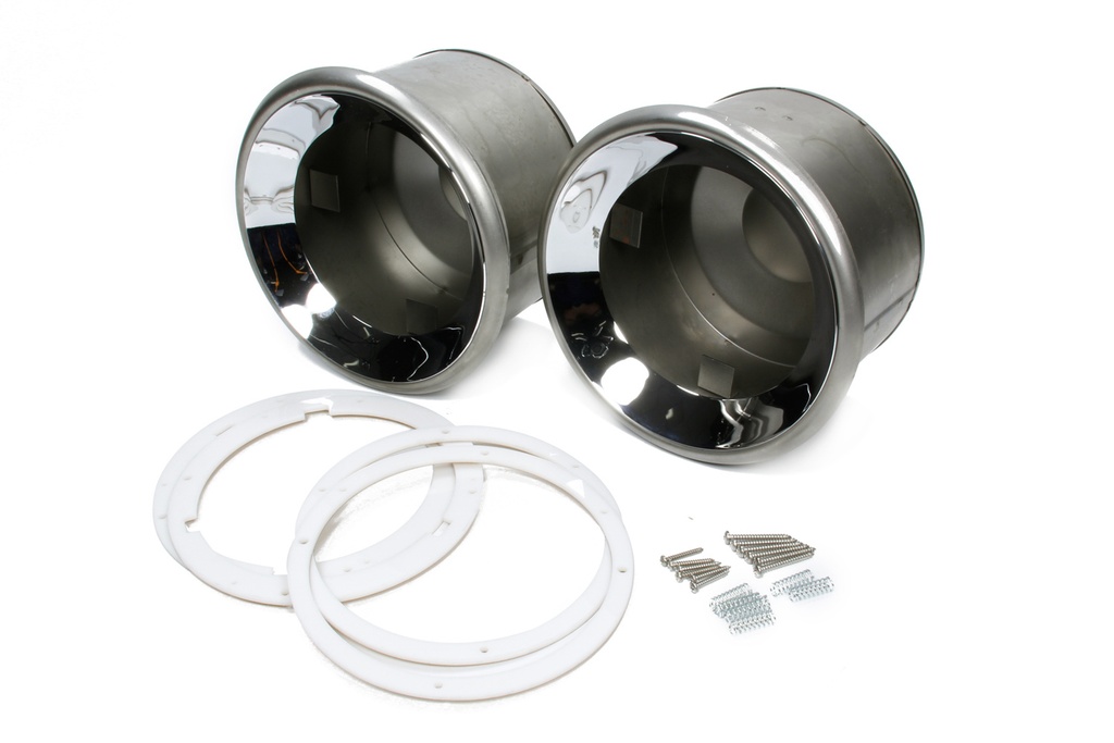 Hagan Street Rod Necessities - Frenched Headlamp Set Chrome Plated