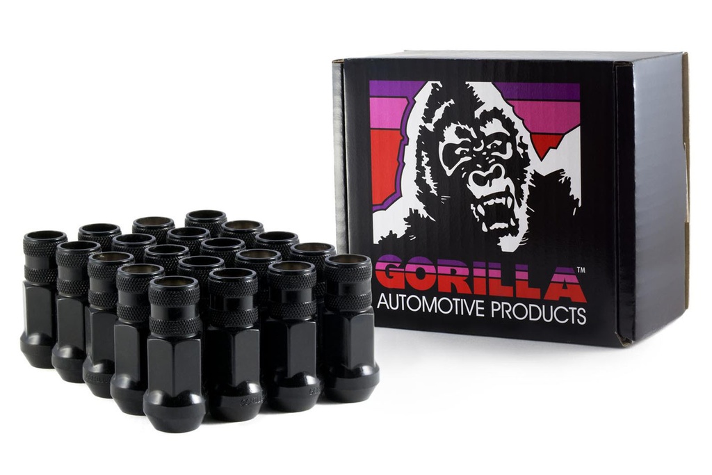 [GOR45038BC-20] Gorilla - 20 Lugnuts 12mm x 1.50 Black Chrome Open End
