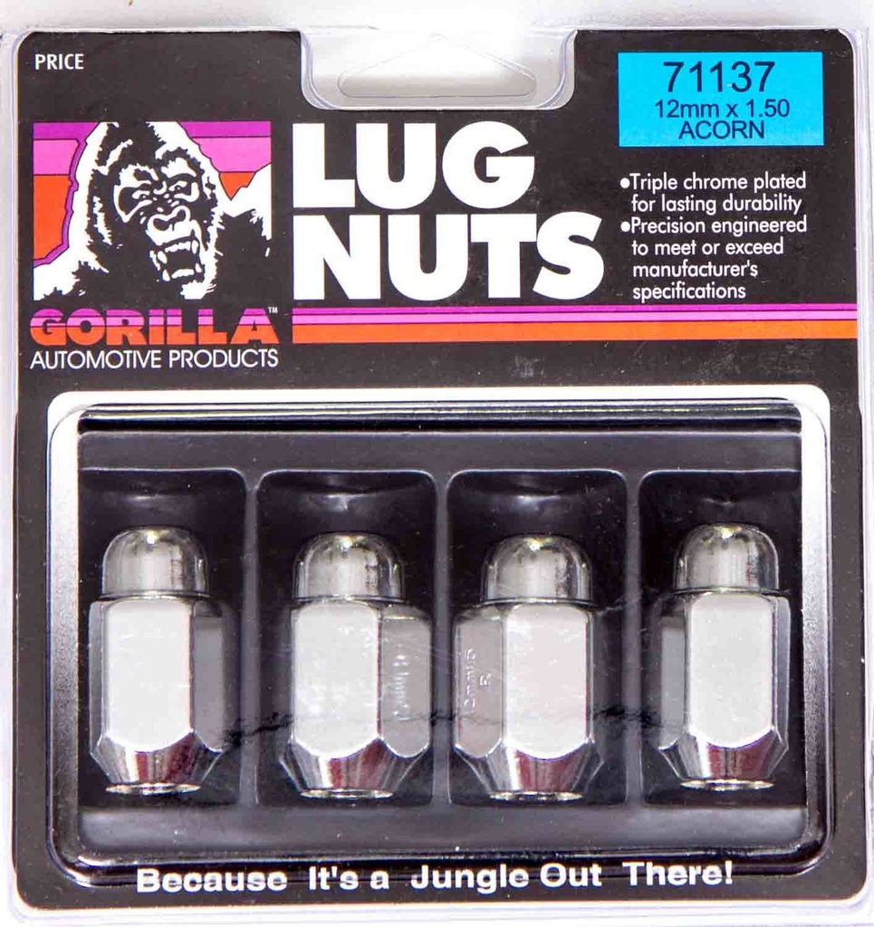 [GOR71178] Gorilla - 100 Lugnuts 7/16 Acorn 13/16 Hex