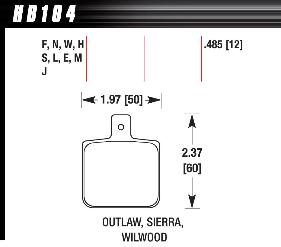 [HAWHB104W485] Hawk Brake - Dl Single/1000 Dtc-30