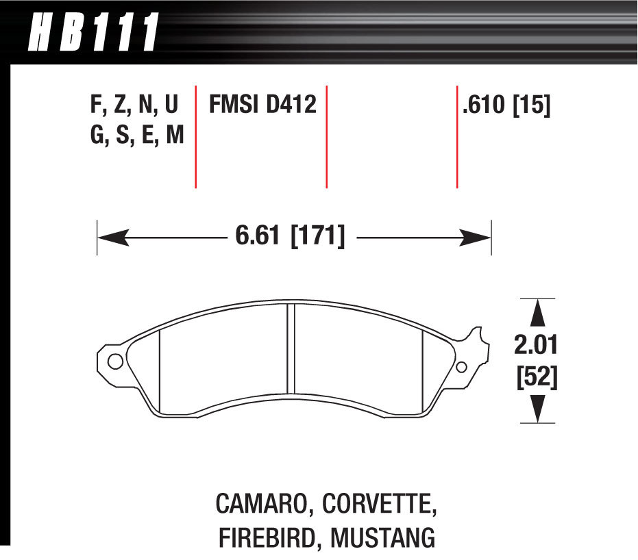 [HAWHB111F610] Hawk Brake - Performance Street Brake Pads (4)