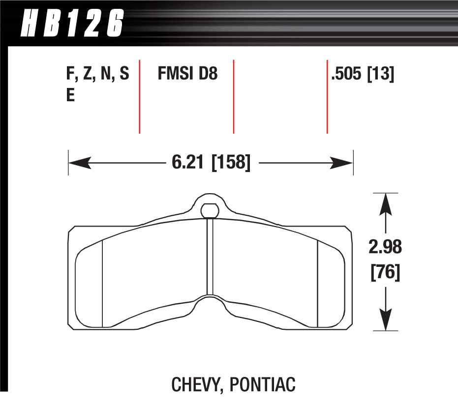 [HAWHB126F505] Hawk Brake - Performance Street Brake Pads (4)