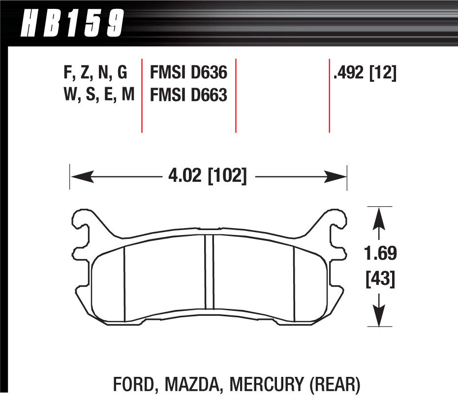 Hawk Brake - Street Brake Pads Rear Miata Dtc 60