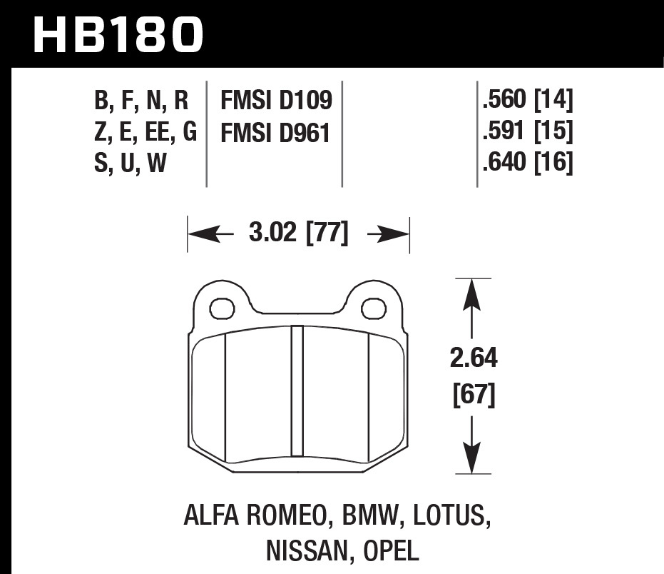 Hawk Brake - Street Brake Pads Rear WRX HPS 5.0