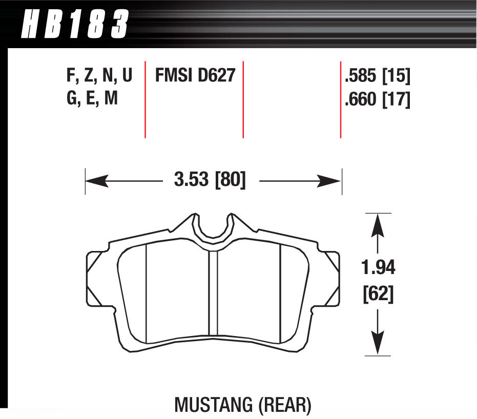 [HAWHB183F660] Hawk Brake - Performance Street Brake Pads (4)