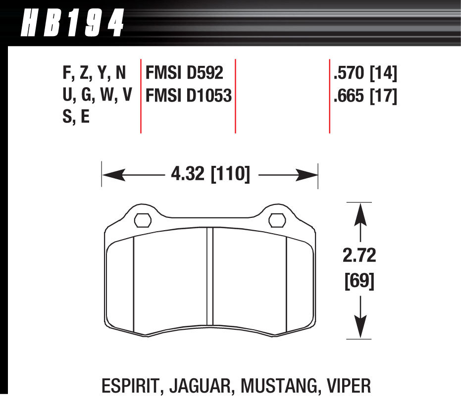 [HAWHB194F570] Hawk Brake - Performance Street Brake Pads