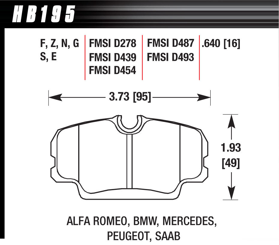 [HAWHB195G640] Hawk Brake - Brake Pads Dtc-60 Bmw Mercedes