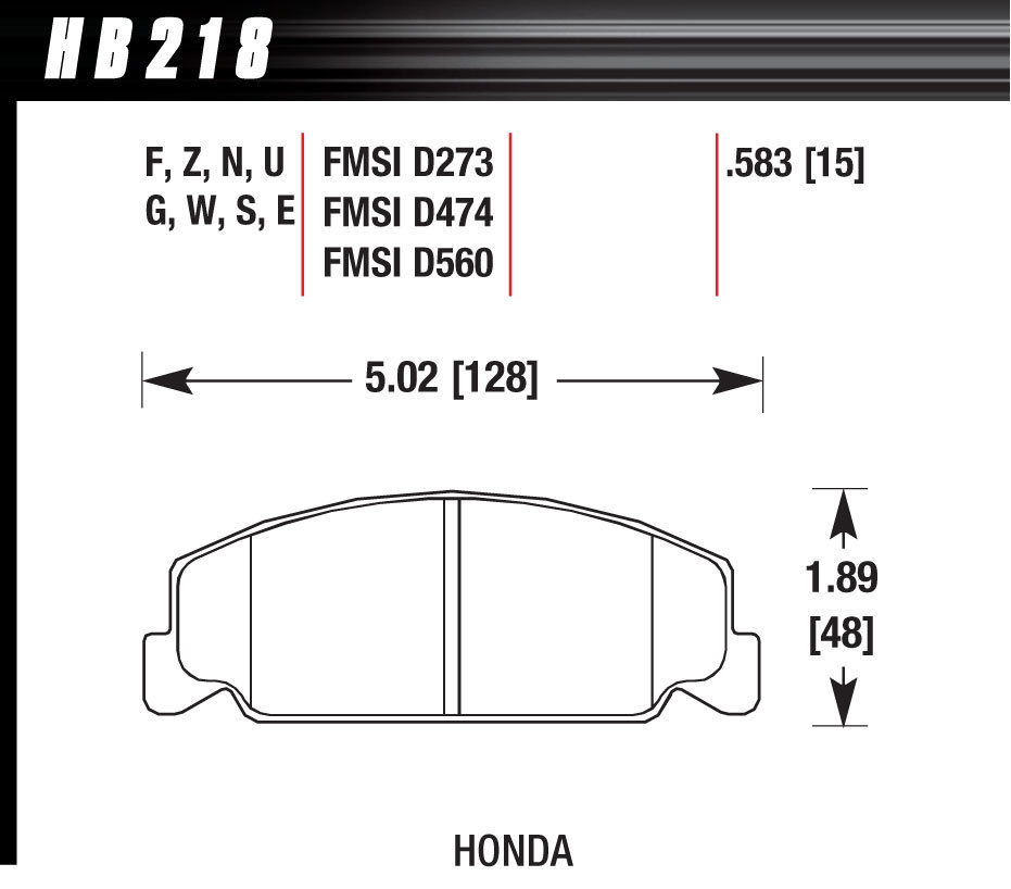 [HAWHB218N583] Hawk Brake - Performance Street Brake Pads (4)