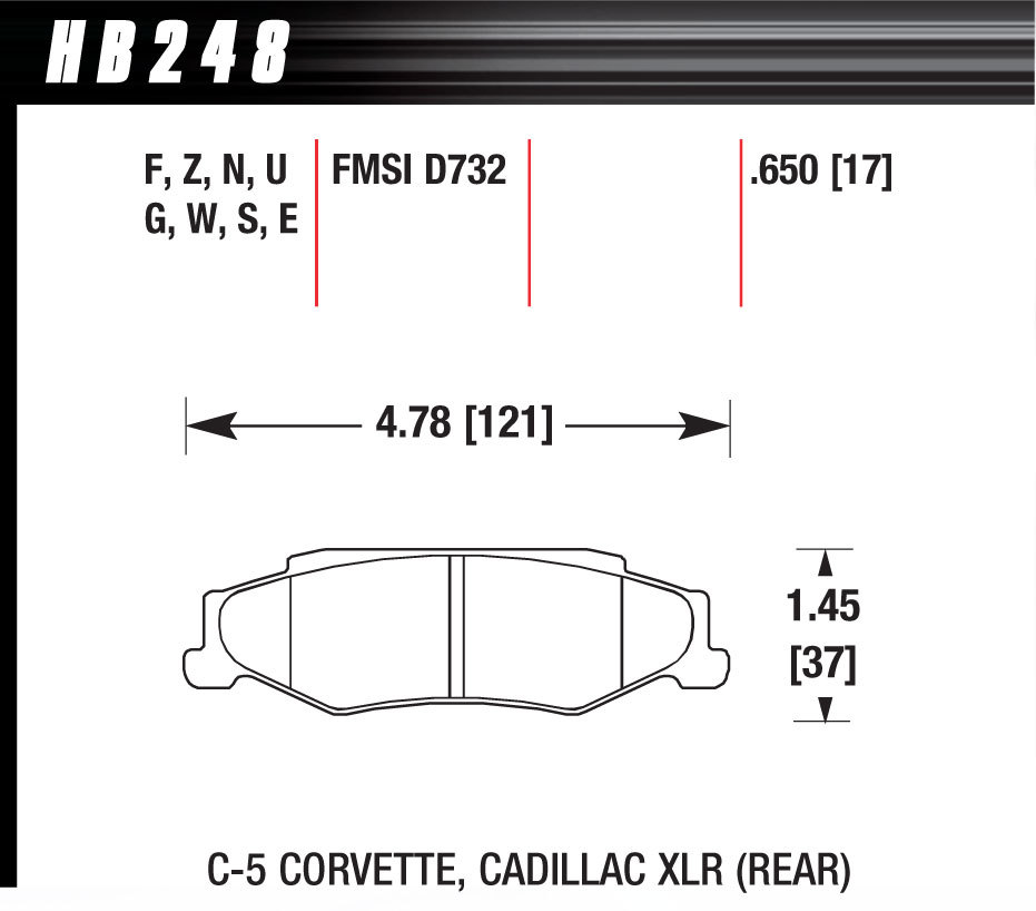 [HAWHB248N650] Hawk Brake - Performance Street Brake Pads (4)