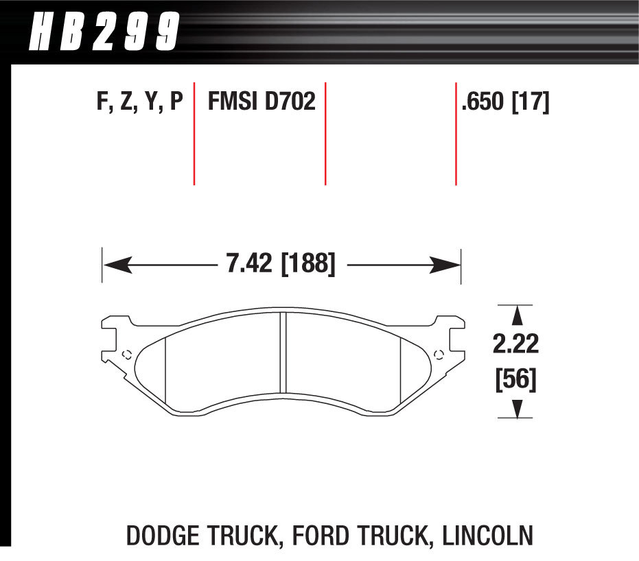 [HAWHB299P650] Hawk Brake - Performance Street Brake Pads (4)