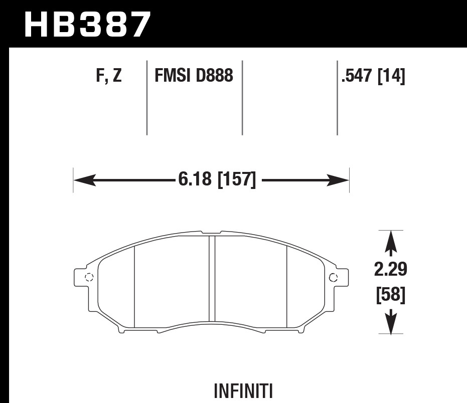 Hawk Brake - Street Brake Pads Front Infiniti HPS