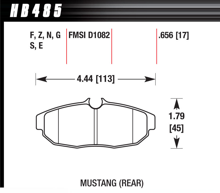Hawk Brake - Brake Pad Set 05 Mustang Rear DTC70