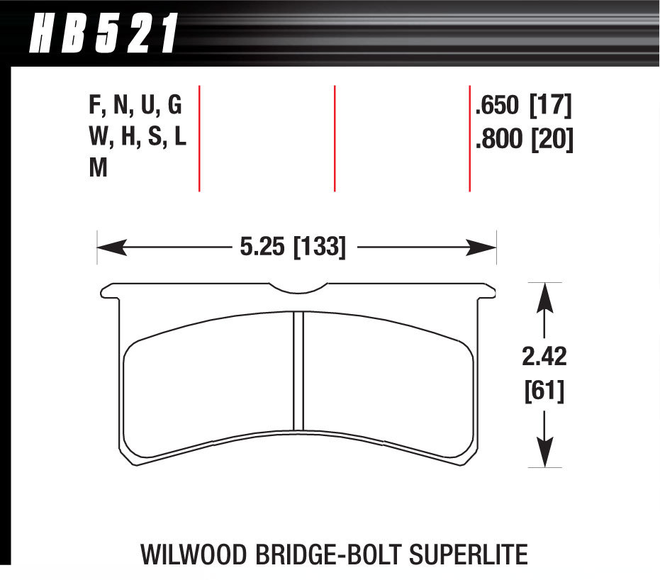 [HAWHB521G800] Hawk Brake - Sl Bridgebolt Dtc-60