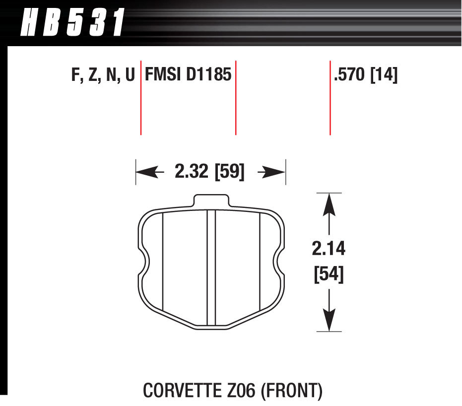 [HAWHB531N570] Hawk Brake - 2006 Corvette Zo6 Hp Plus