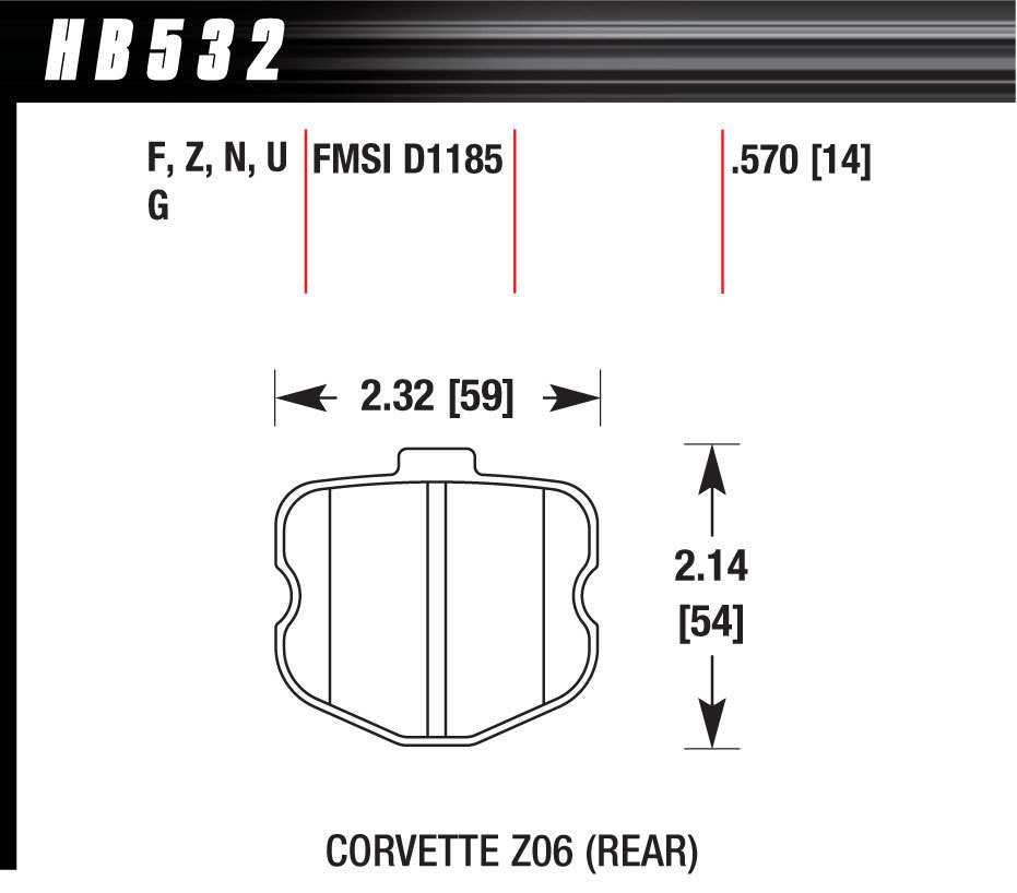 [HAWHB532F570] Hawk Brake - 2006 Corvette Zo6 Hps