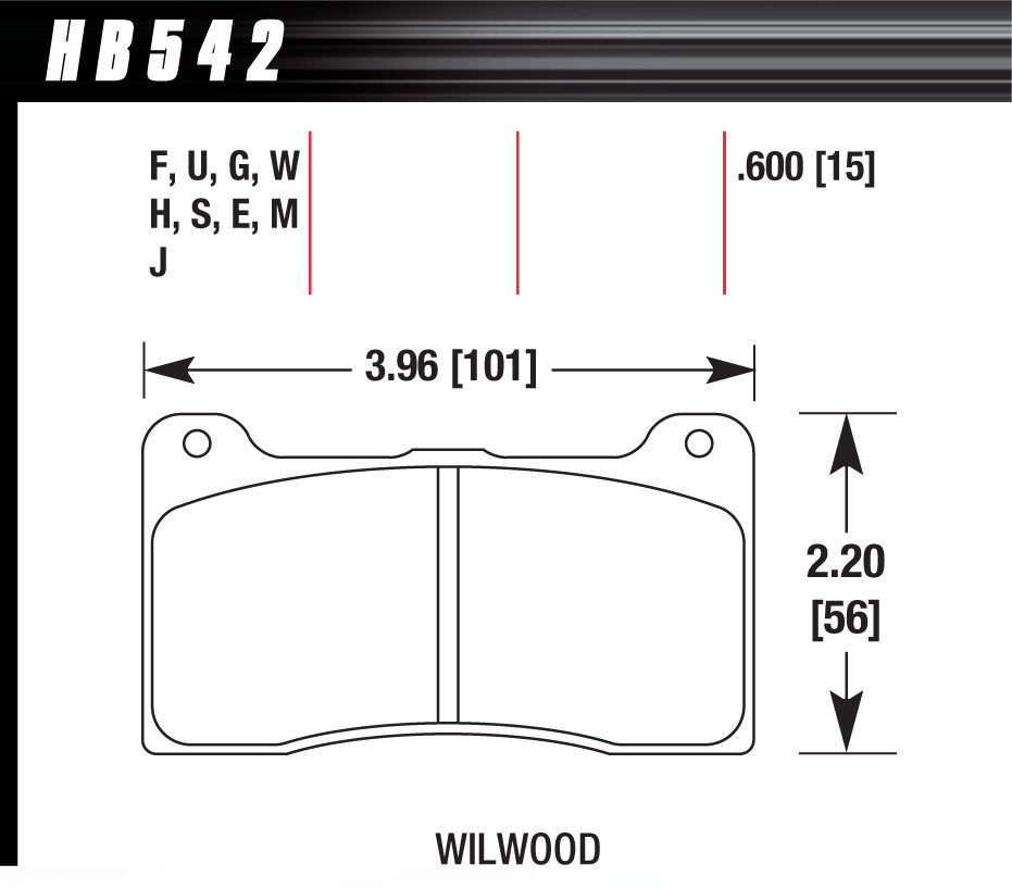 [HAWHB542W600] Hawk Brake - Brake Pad Billet DynaPro Narrow DTC-30