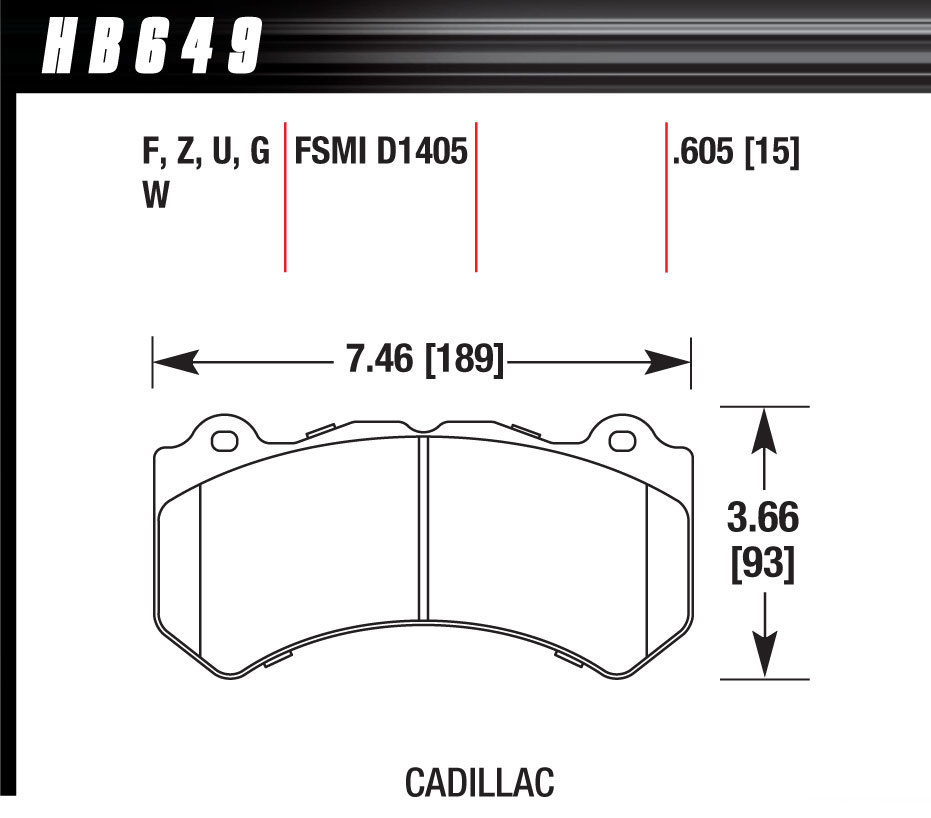 [HAWHB649Z605] Hawk Brake - Brake Pads Gm / Dodge Front Ceramic