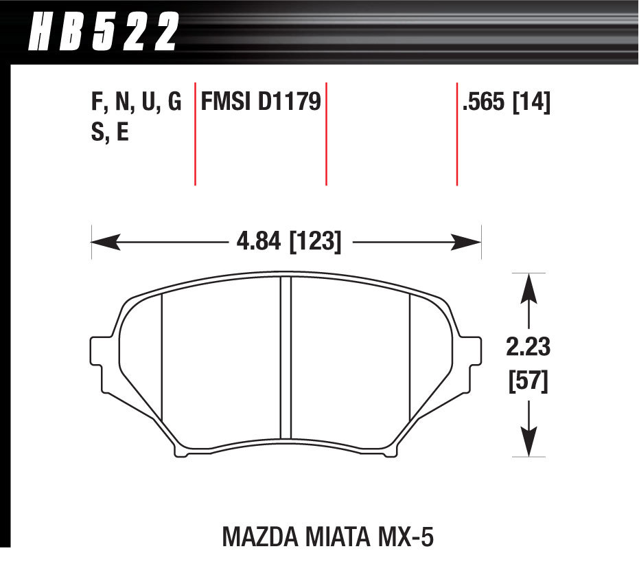 Hawk Brake - Brake Pads Front Mazda Miata HP Plus