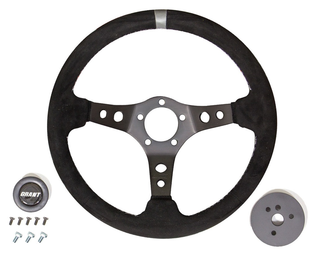 [GRT694] Grant - Suede Racing Steering Wheel W/Center Marker