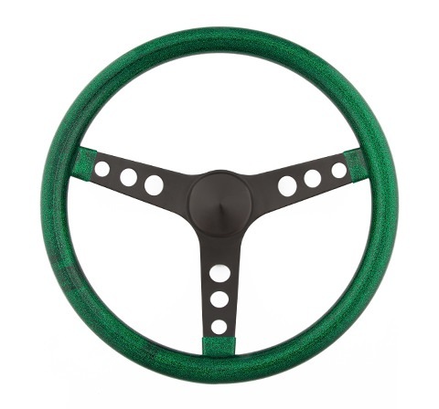 [GRT8452] Grant - Steering Wheel Mtl Flake Green/Spoke Blk 13.5