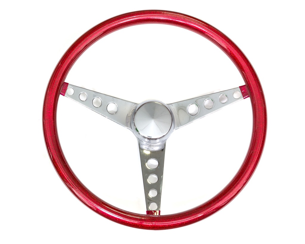 [GRT8465] Grant - Steering Wheel Mtl Flake Red/Spoke Chrm 15