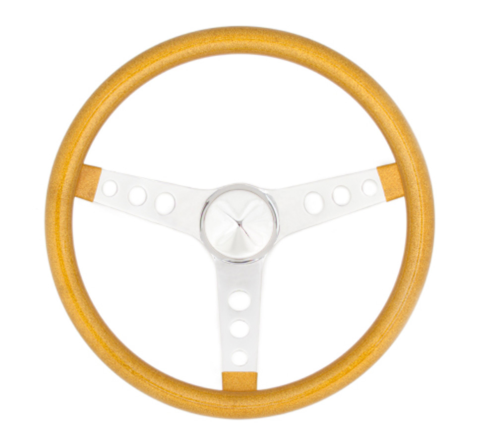 [GRT8467] Grant - Steering Wheel Mtl Flake Gold/Spoke Chrm 15