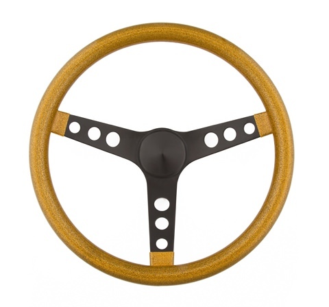 [GRT8477] Grant - Steering Wheel Mtl Flake Gold/Spoke Blk 15