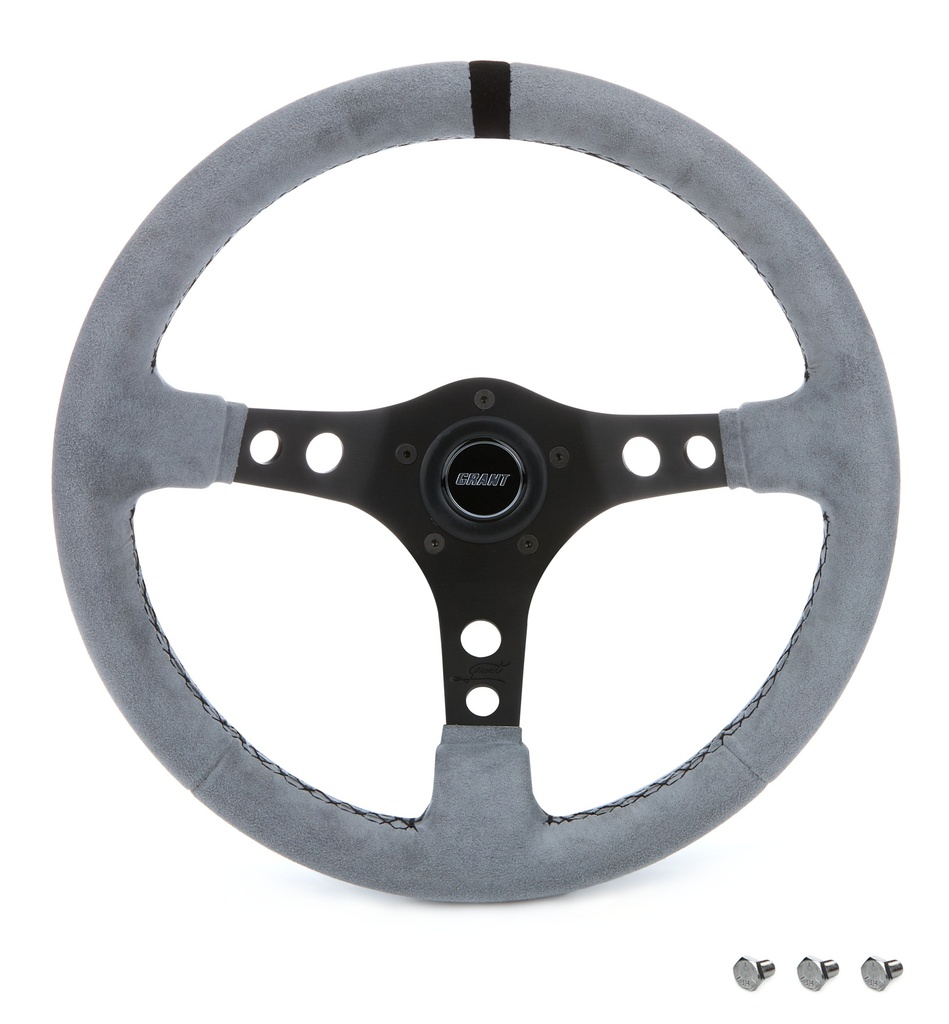 [GRT8514] Grant - Ultrasuede Steering Wheel Race Gray