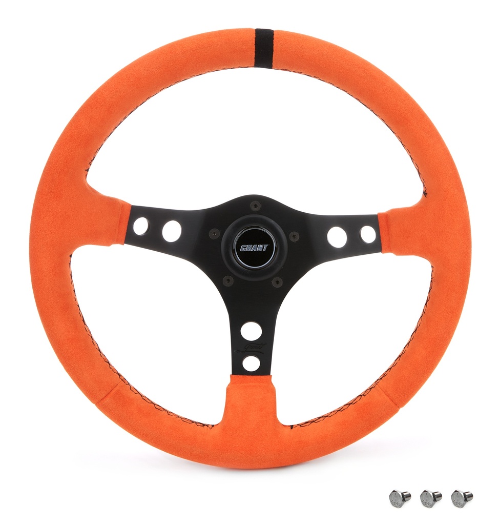[GRT8519] Grant - Ultrasuede Steering Wheel Race Orange