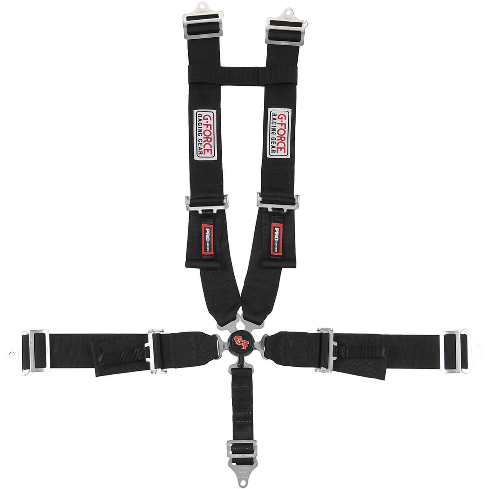 [GFR7030BK] G-Force - 5Pt Harness Set Black Camlock Pull-Down Lap