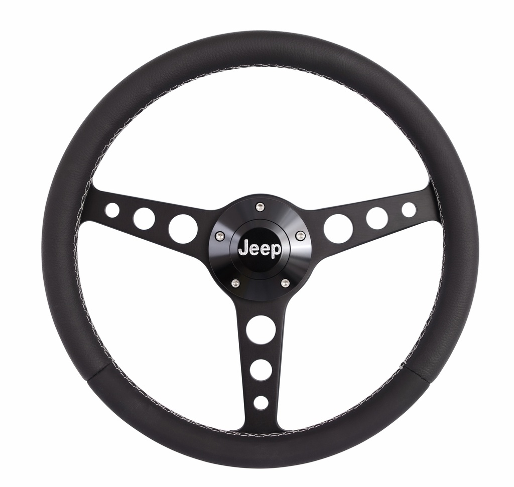 [GRT1929] Grant - Classic Series Blk Wheel Jeep Logo/Install Kit