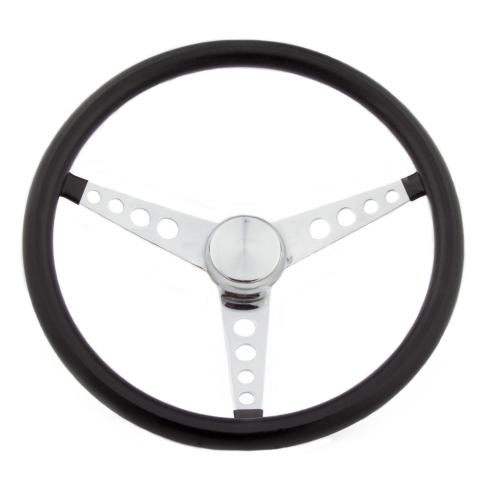 Grant - Classic 15in Black Vinyl Wheel - Chrome 3-Spoke