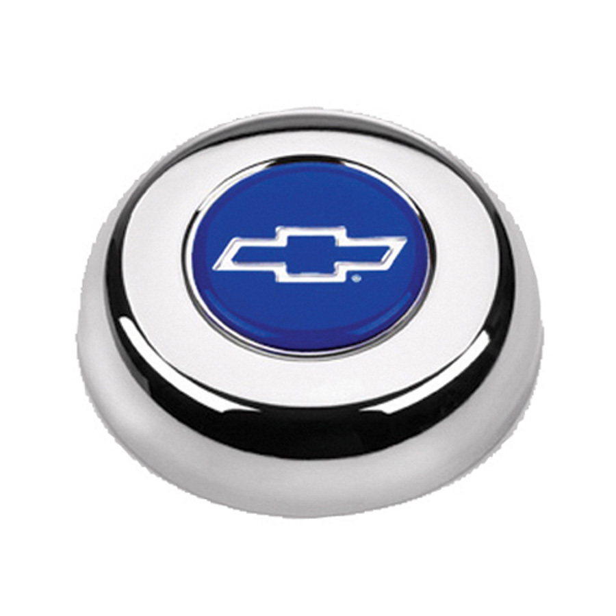 [GRT5630] GRANT - Chrome Horn Button Chevy Bowtie Blue/Silver