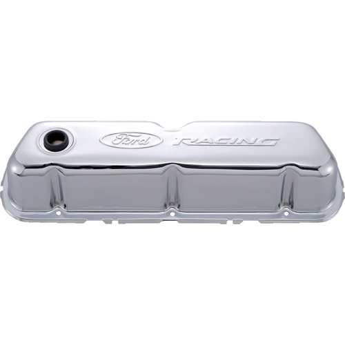[FRD302-070] Ford - Chrome Steel Valve Cover Set W/Ford Racing Logo