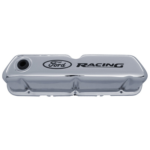 [FRD302-071] Ford - Chrome Steel Valve Cover Set w/Ford Racing Logo