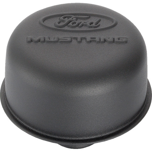 Ford - Black Steel Breather W/Ford Mustang Logo