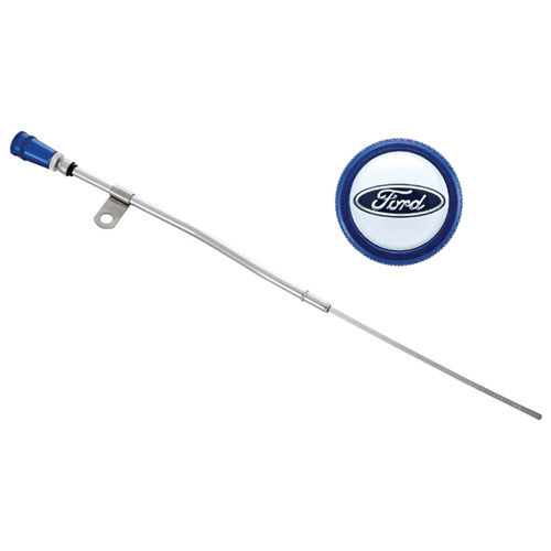 [FRD302-400] Ford - Engine Oil Dipstick Assy Chrome W/Blue Alm Handle