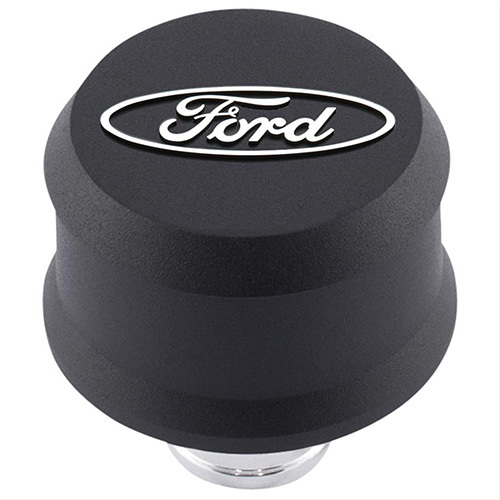 [FRD302-435] Ford - Valve Cover Breather W/ Slant Edge - Alm Black