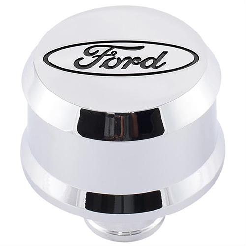 [FRD302-439] Ford - Valve Cover Breather W/ Slant Edge Alm Chrome