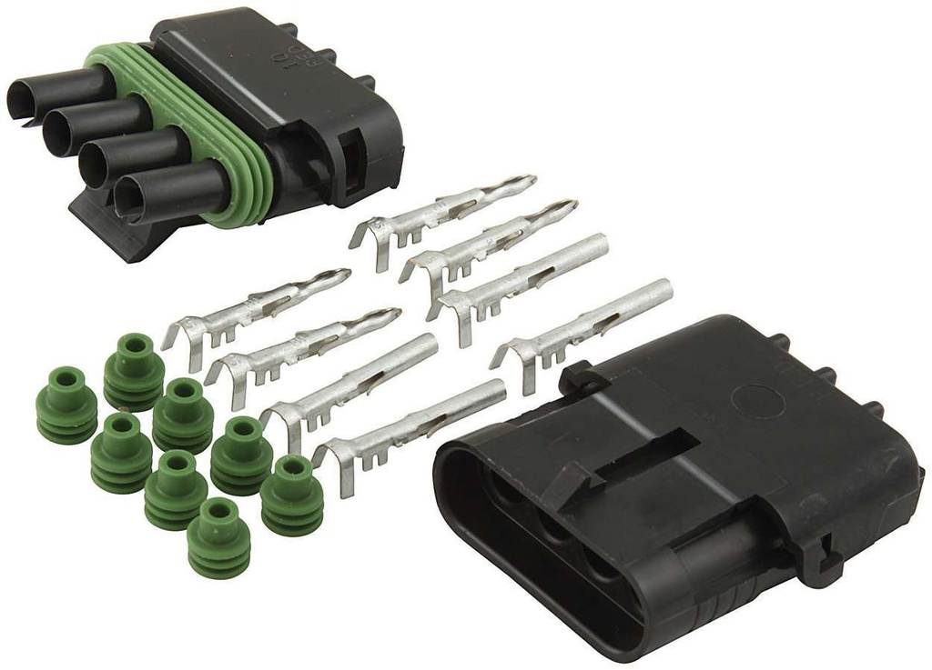 Allstar Performance - 4-Wire Weather Pack Connector Kit Flat