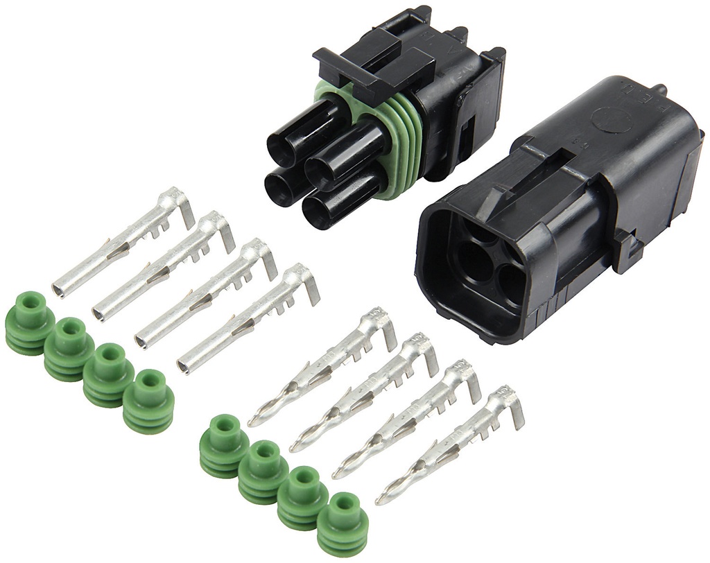Allstar Performance - 4-Wire Weather Pack Connector Kit Square