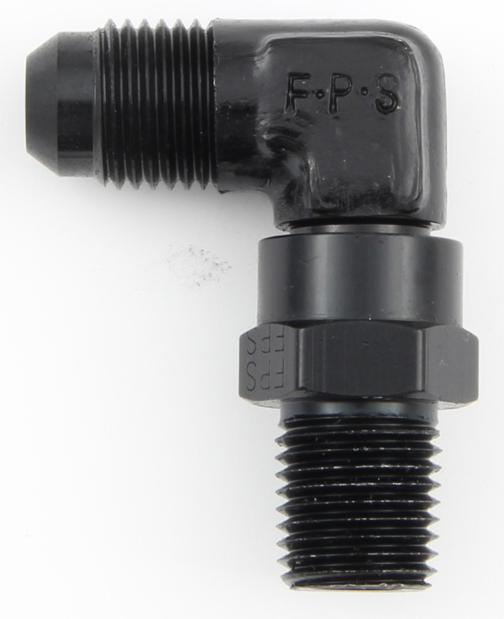 [FRG499106-BL] Fragola - #6 x 1/4 MPT 90 Deg Swivel Adapter Black
