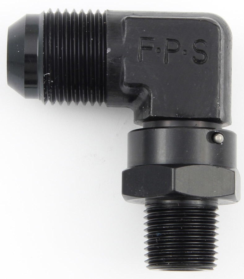 [FRG499107-BL] Fragola - #8 x 1/4 Mpt 90 Deg Swivel Adapter Black