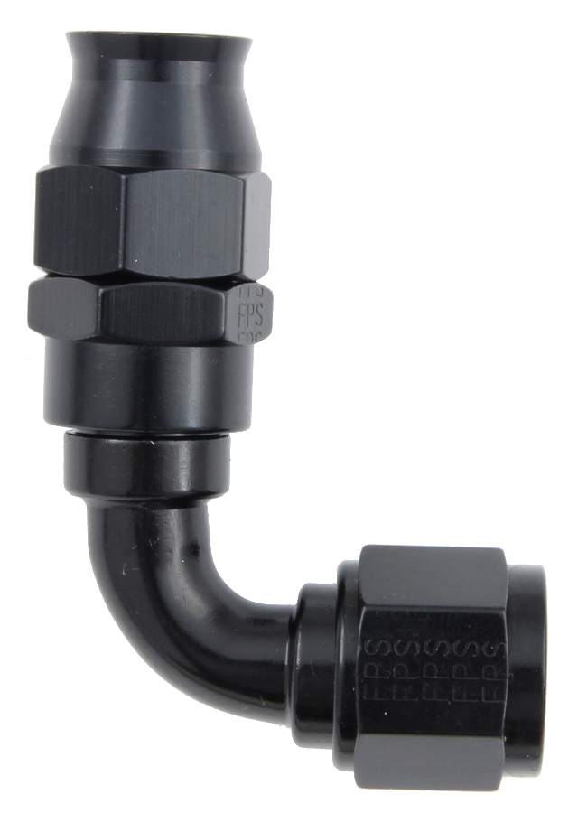 [FRG689006-BL] Fragola - Hose Fitting #6 90 Deg Ptfe Black