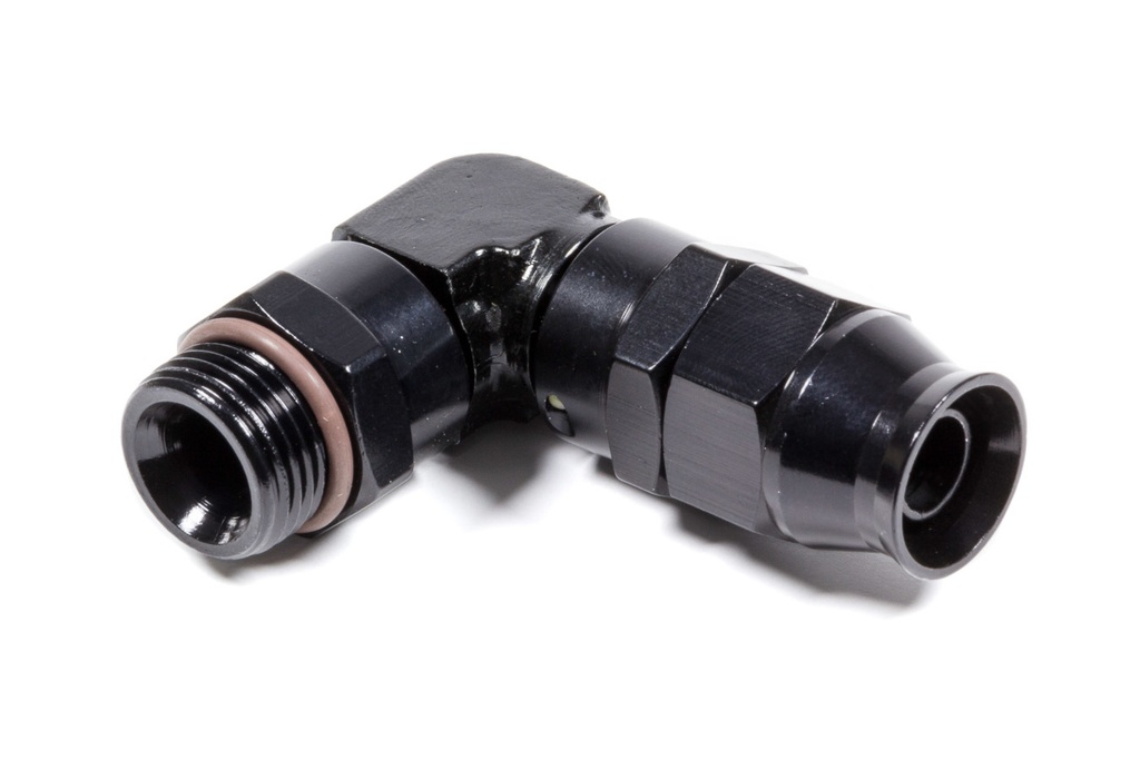 [FRG689708-BL] Fragola - Hose Fitting #8 90 Deg To #8 Orb PTFE Black