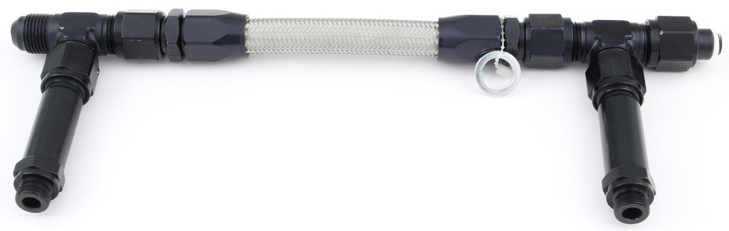 [FRG920007-BL] Fragola - #8 Fuel Line Kit 9/16-24 Dual Inlet Demon Black
