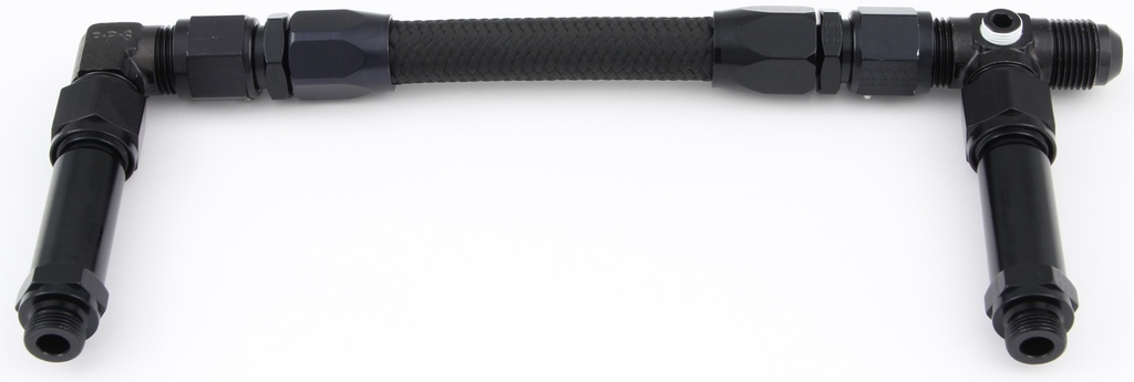 [FRG930006-BL] Fragola - #6 Fuel Line Kit 9/16-24 Dual Inlet Demon Black