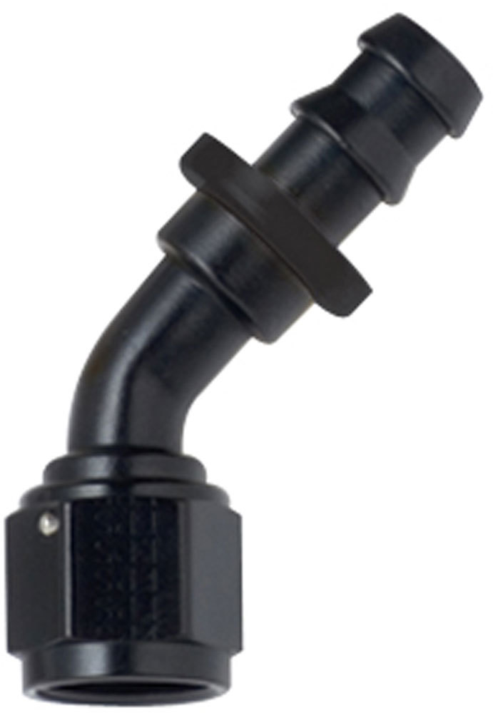 [FRG204508-BL] Fragola - Hose Fitting #8 45 Deg Push Lock Black