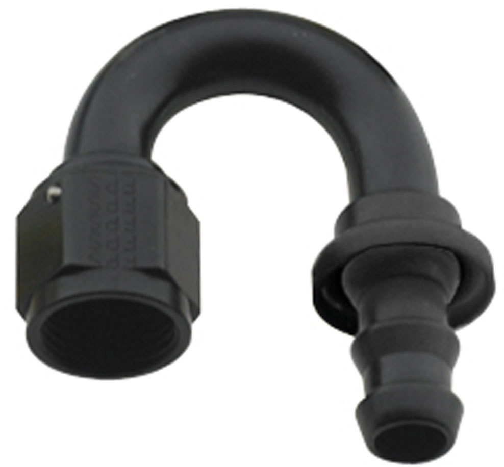 [FRG218006-BL] Fragola - Hose Fitting #6 180 Deg Push Lock Black