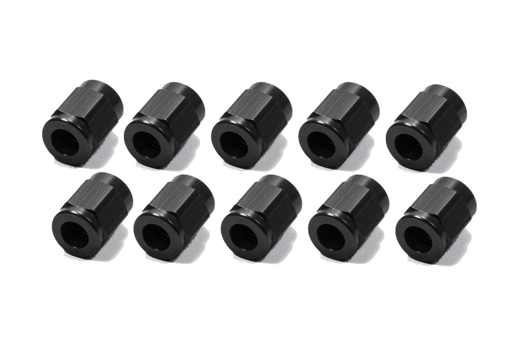 [FRG481803-BL-10] Fragola - #3 Aluminum Tube Nuts (10pk) Black